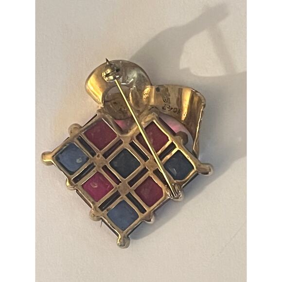 Vintage Rhinestones Mid-Century Brooch Gold-Tone Bow - Picture 3 of 10